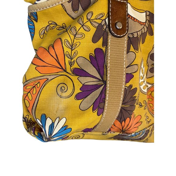 Fossil Long Live Vintage Boho Floral Canvas Weekend Duffel Bag - Picture 8 of 16